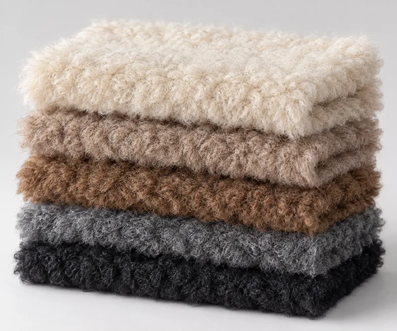 Cocoa wool-look fabric