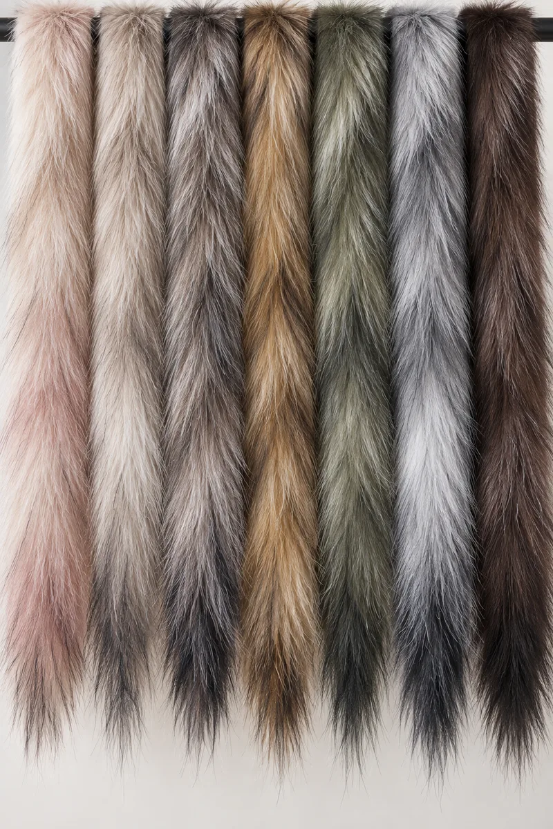 Tip-dyed faux fox fur